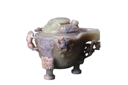 Jade Dragon Pattern Wine Vessel