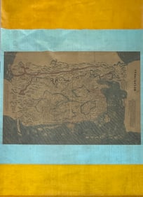 Zhu Xiling's landscape map, ink on silk hanging scroll, "Complete Map of the Unified Empire of the