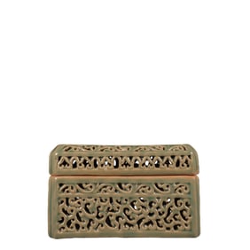 Goryeo celadon openwork rectangular incense burner