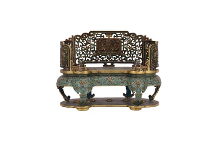 Cloisonné floral and animal pattern Buddhist shrine