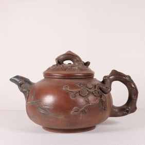 Plum Blossom Pattern Purple Clay Teapot