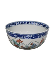 Doucai Flower and Bird Bowl