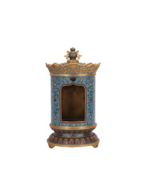 Cloisonné floral pattern Buddhist shrine