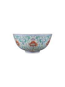 Doucai (enamel overglaze) floral bowl.