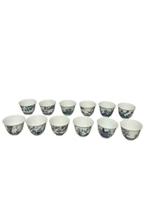 A set of Doucai Twelve Flower Goddess Cups