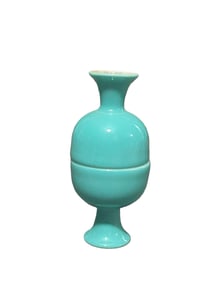 A pair of turquoise stem cups