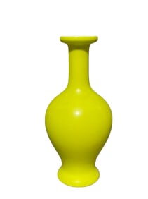 Yellow glazed bottle