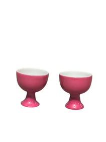 A pair of rouge-red stem cups