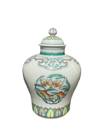 Doucai Longevity Pattern Covered Jar