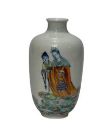 Doucai (enamel overglaze) figure story bottle