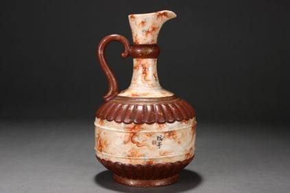 Imitation stone-patterned glaze longevity character pattern bottle