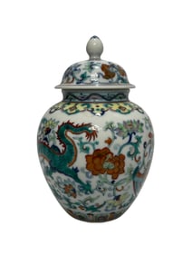 Doucai Dragon and Phoenix Pattern General Jar
