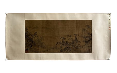 Ma Yuan's "Pine and Green Garden in the Mountain Stream" (Silk scroll, Mirror)