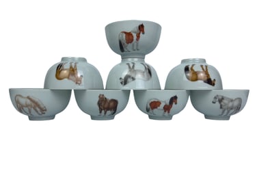 Eight Horse Cup Set