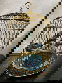 Cloisonné enamel birdcage