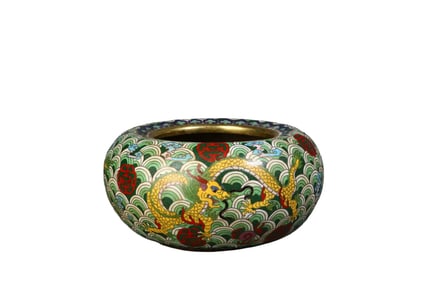 Cloisonné enamel dragon pattern water-washed scholar's ornament
