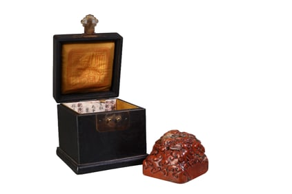 Shoushan stone dragon pattern seal for scholar's study