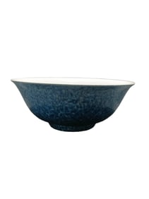 Snowflake Blue Incised Fish and Algae Pattern Bowl
