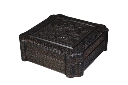 Rosewood Dragon Pattern Box for Scholar's Study