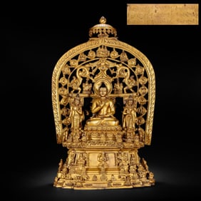 Gilded bronze Buddha statue