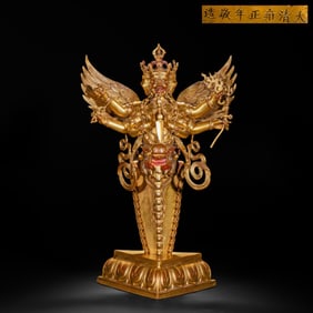 Gilded bronze Buddha statue