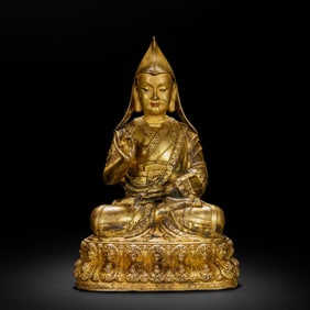 Gilded bronze Buddha statue