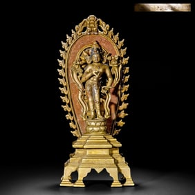 Gilded bronze Buddha statue