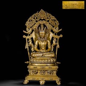 Gilded bronze Buddha statue