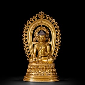 Gilded bronze Buddha statue