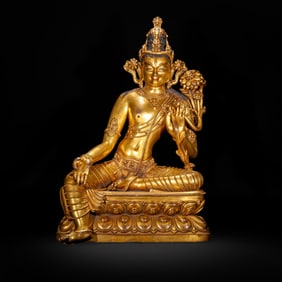 Gilded bronze Buddha statue
