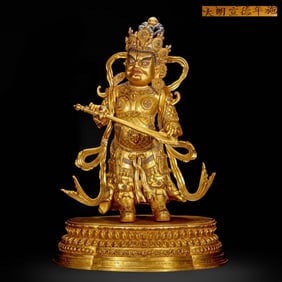 Gilded bronze Buddha statue