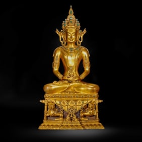 Gilded bronze Buddha statue