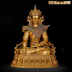 Gilded bronze Buddha statue
