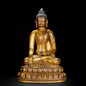 Gilded bronze Buddha statue