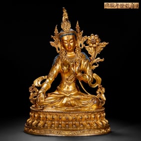 Gilded bronze Buddha statue