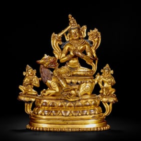 Gilded bronze Buddha statue