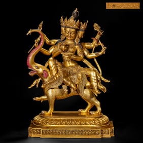 Gilded bronze Buddha statue