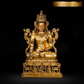 Gilt bronze statue of Great Sun Tathagata