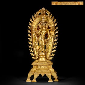 Gilded bronze Buddha statue