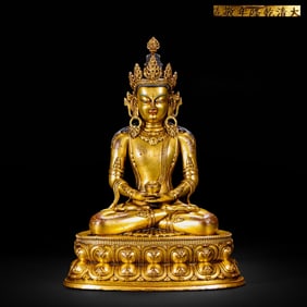 Gilded bronze Buddha statue
