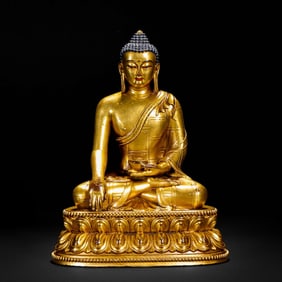 Gilded bronze Buddha statue