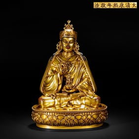 Gilded bronze Buddha statue