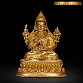 Gilded bronze Buddha statue
