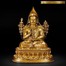 Gilded bronze Buddha statue