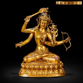 Gilded bronze Buddha statue