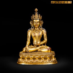 Gilded bronze Buddha statue