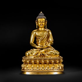 Gilded bronze Buddha statue