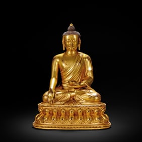 Gilded bronze Buddha statue
