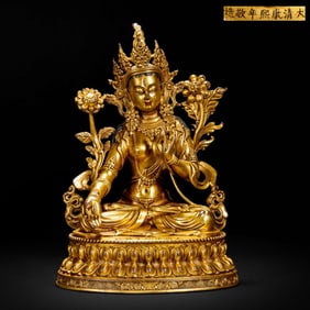 Gilded bronze Buddha statue