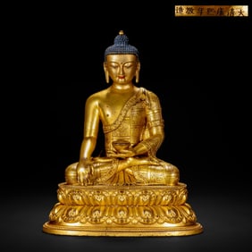 Gilded bronze Buddha statue